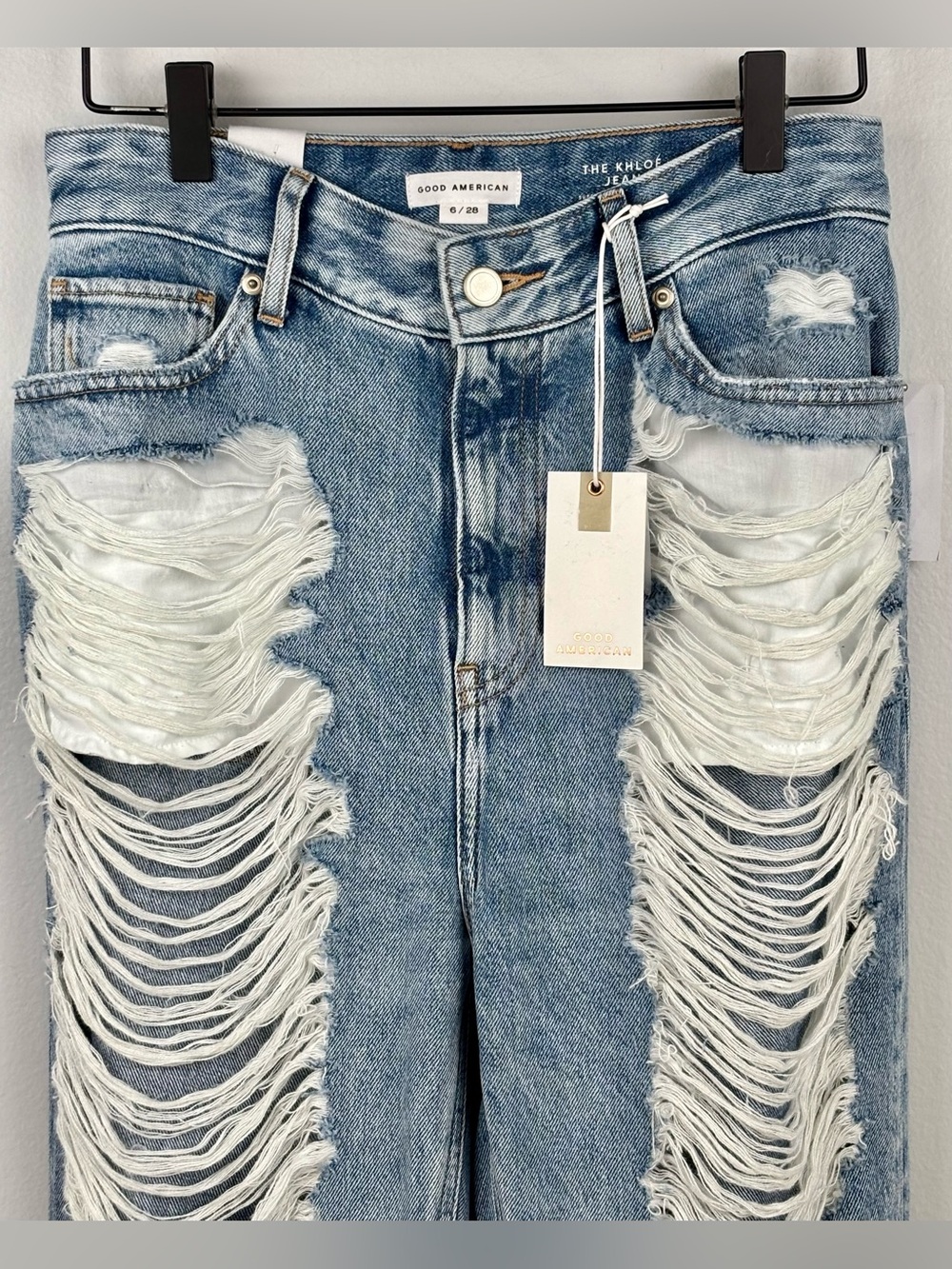Good American The Khloé Jean Womens Size 6/28 High Rise Distressed - Picture 7 of 11